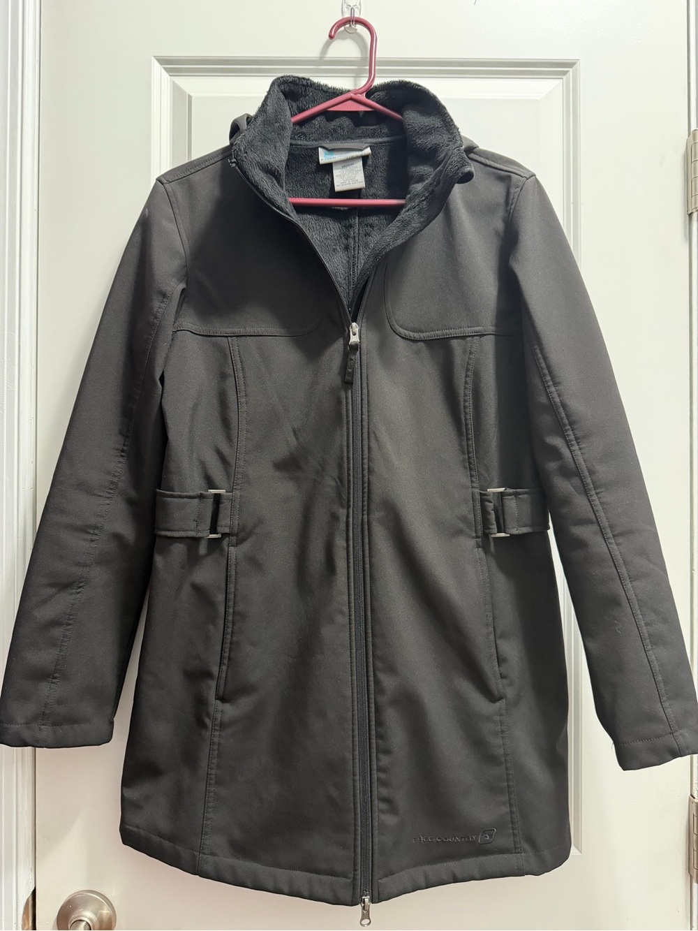 Free Country Women's Charcoal Trench Coat with Fleece Collar